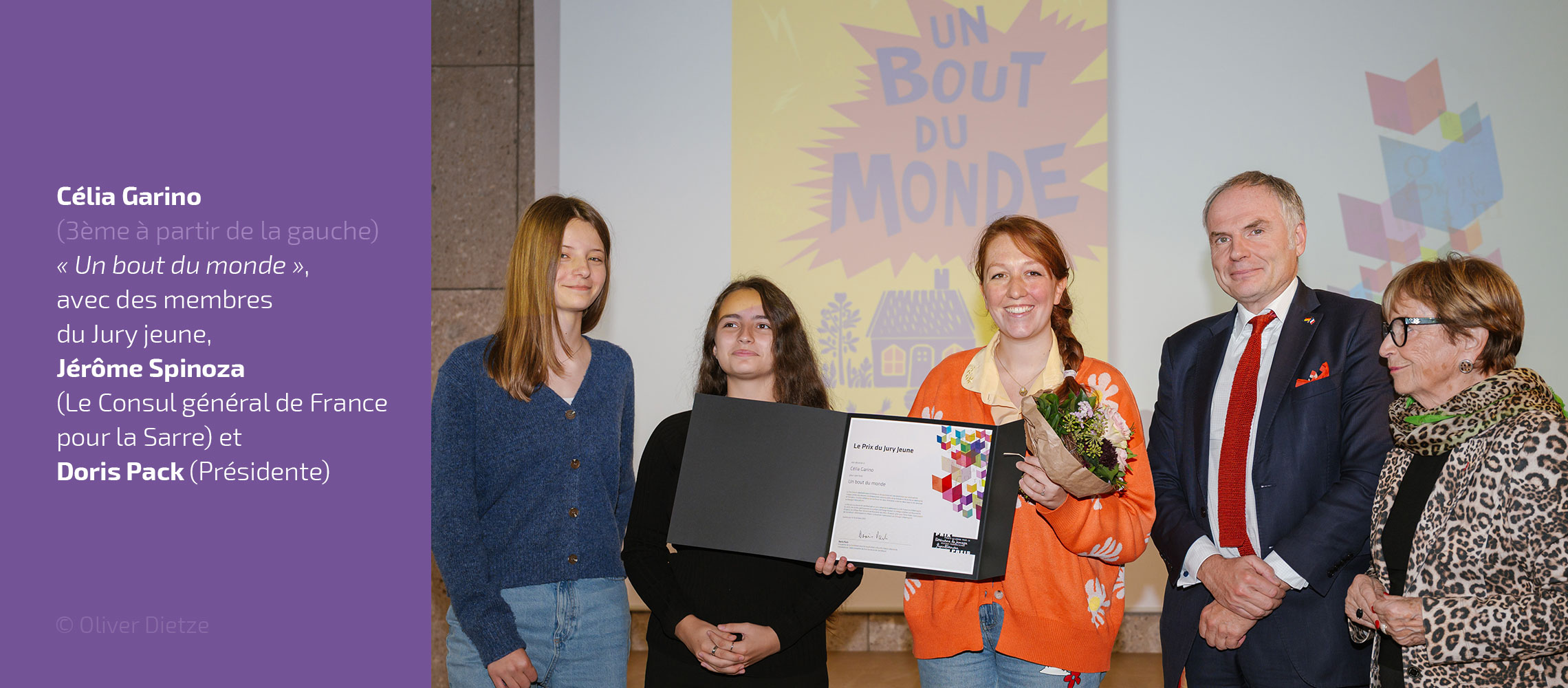 Kornelia Wald & Houssein Kahin („Die Tasche“) avec des membres du Jury jeune et Doris Pack (Présidente)