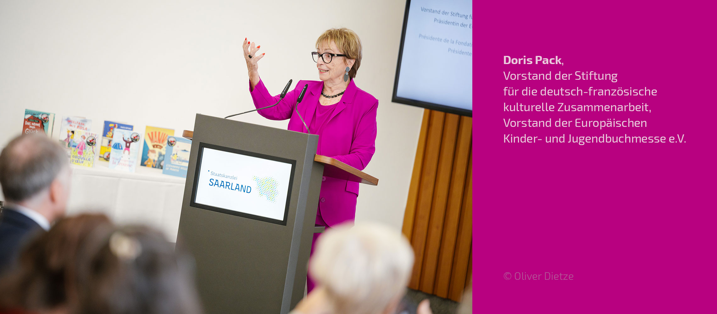 Doris Pack, Vorstand der Stiftung für die deutsch-französische kulturelle Zusammenarbeit, Vorstand der Europäischen Kinder- und Jugendbuchmesse e.V.